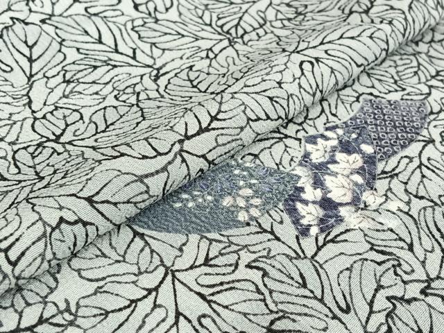 平和屋着物▽上質な小紋 単衣 地紙花文 正絹 逸品 AABG8660jh