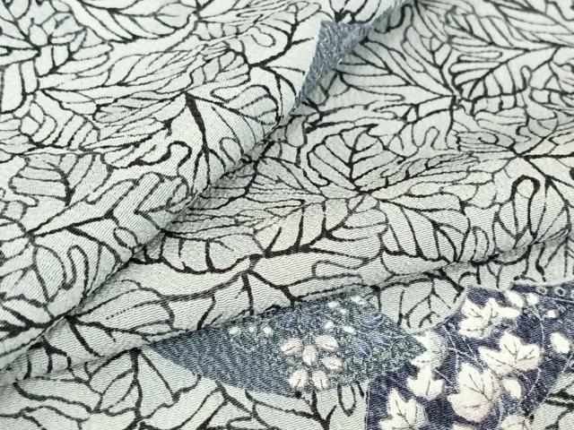 平和屋着物▽上質な小紋 単衣 地紙花文 正絹 逸品 AABG8660jh