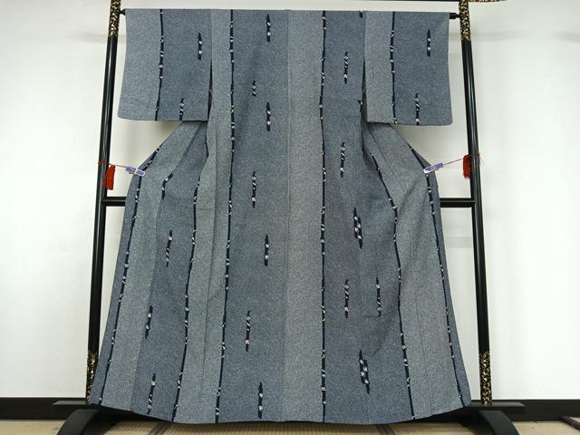 平和屋着物▽上質な小紋 単衣 宝尽くし文 正絹 逸品 AABG8662jh