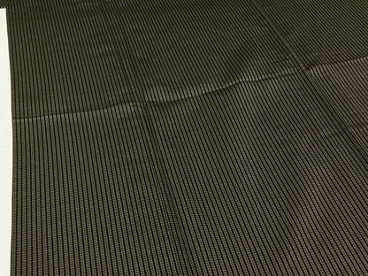 平和屋着物▽お召 単衣 縞浪漫 反端付き 正絹 逸品 AABG8663jh