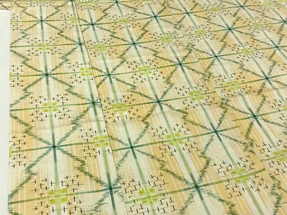平和屋着物▽上質な紬 単衣 松皮菱文 正絹 逸品 AABG8665jh