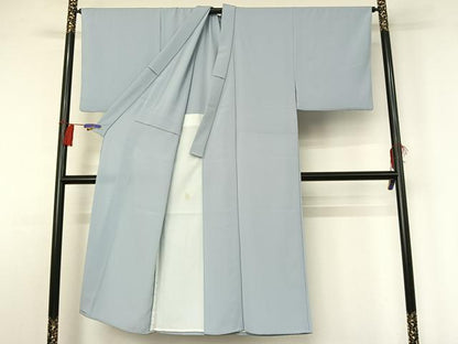 平和屋着物▽男性 色無地 単衣 秘色色 鬼しぼ縮緬 正絹 逸品 AABG8670jh
