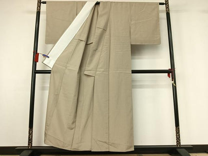 平和屋着物▽お召 単衣 縞 正絹 逸品 AABG8677jh