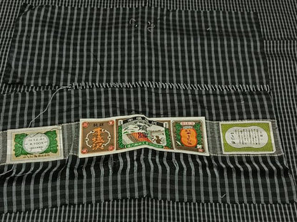 平和屋着物▽本塩沢 単衣 やまだ織 格子 証紙付き 正絹 逸品 AABG8678jh