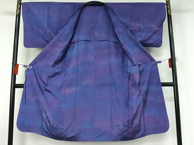 平和屋着物▽道行コート スリーシーズン 春夏秋 塵除け 霞文 暈し染め ロング丈 正絹 逸品 AABG8681jh