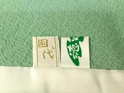 平和屋着物▽上質な色無地 単衣 薄萌葱色 鬼しぼ縮緬 正絹 逸品 AABG8683jh