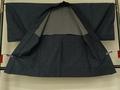 平和屋着物▽男性 紬 単衣 アンサンブル 霞文 三越扱い 正絹 逸品 AABG8684jh