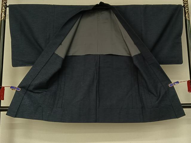 平和屋着物▽男性 紬 単衣 アンサンブル 霞文 三越扱い 正絹 逸品 AABG8684jh