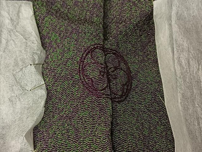 平和屋着物▽上質な小紋 単衣 天目文様 鬼しぼ縮緬 正絹 逸品 未使用 AABG8685jh