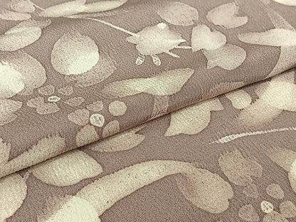 平和屋着物▽上質な小紋 単衣 ろうけつ染め 草花文 正絹 逸品 AABG8688jh