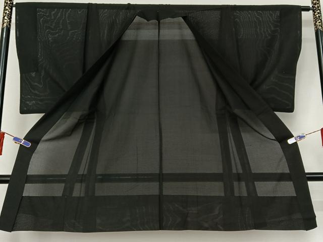 平和屋着物▽男性 羽織 スリーシーズン 春夏秋 塵除け 黒色 正絹 逸品 AABG8689jh