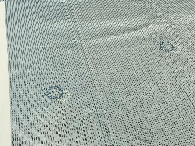 平和屋着物▽上質な紬 単衣 雪輪文 正絹 逸品 AABG8692jh