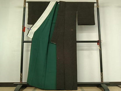 平和屋着物▽上質な小紋 単衣 鮫小紋柄 正絹 逸品 AABG8694jh