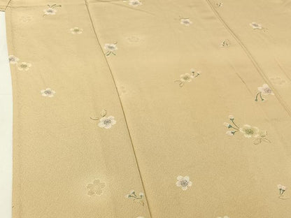 平和屋着物▽上質な小紋 単衣 舞花文 正絹 逸品 AABG8695jh