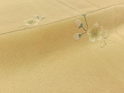 平和屋着物▽上質な小紋 単衣 舞花文 正絹 逸品 AABG8695jh