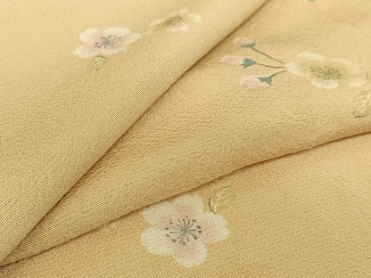 平和屋着物▽上質な小紋 単衣 舞花文 正絹 逸品 AABG8695jh