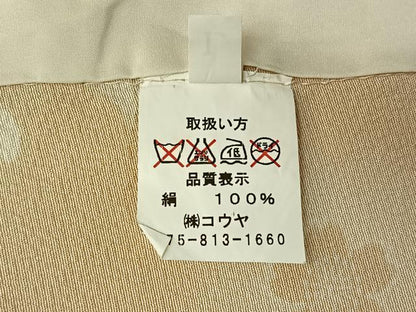 平和屋着物▽上質な小紋 単衣 舞花文 正絹 逸品 AABG8695jh