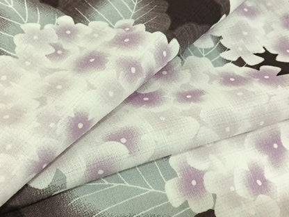 平和屋着物▽小紋 単衣 草花文 暈し染め 洗える着物 AABG8700jh