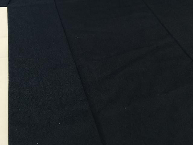 平和屋着物▽男性 色無地 単衣 アンサンブル 濃藍色 正絹 逸品 AABG8707jh