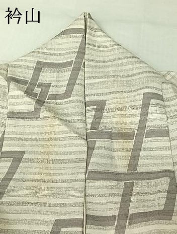 平和屋着物▽上質な小紋　単衣　幾何学文様　正絹　逸品　AABG8710jh