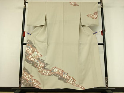 平和屋着物▽訪問着 単衣 絞り 辻が花 正絹 逸品 AABG8712jh