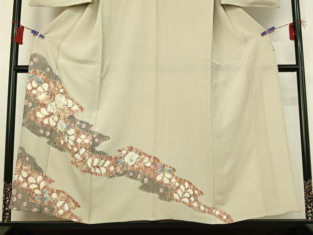 平和屋着物▽訪問着 単衣 絞り 辻が花 正絹 逸品 AABG8712jh