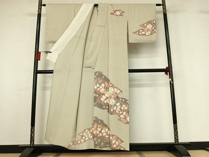 平和屋着物▽訪問着 単衣 絞り 辻が花 正絹 逸品 AABG8712jh