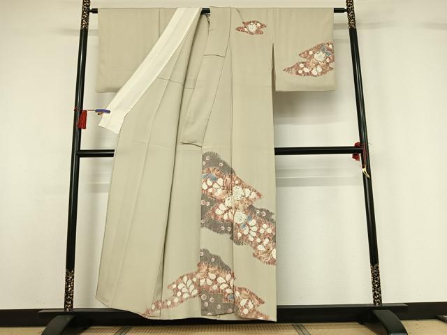 平和屋着物▽訪問着 単衣 絞り 辻が花 正絹 逸品 AABG8712jh
