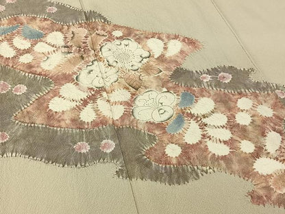 平和屋着物▽訪問着 単衣 絞り 辻が花 正絹 逸品 AABG8712jh