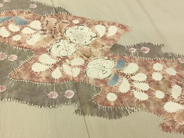 平和屋着物▽訪問着 単衣 絞り 辻が花 正絹 逸品 AABG8712jh