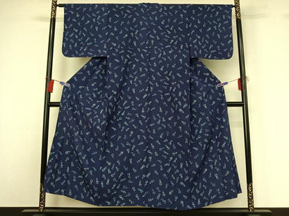 平和屋着物▽上質な小紋 単衣 瓢箪花文 正絹 逸品 AABG8716jh