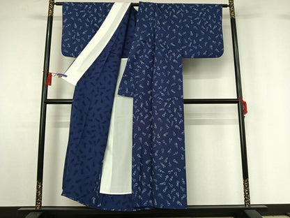 平和屋着物▽上質な小紋 単衣 瓢箪花文 正絹 逸品 AABG8716jh