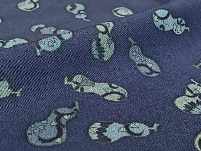 平和屋着物▽上質な小紋 単衣 瓢箪花文 正絹 逸品 AABG8716jh