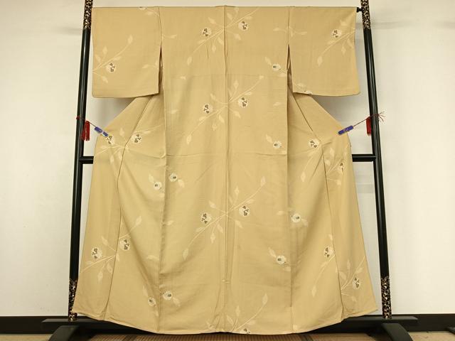 平和屋着物▽上質な小紋 単衣 雪輪花文 正絹 逸品 AABG8720jh