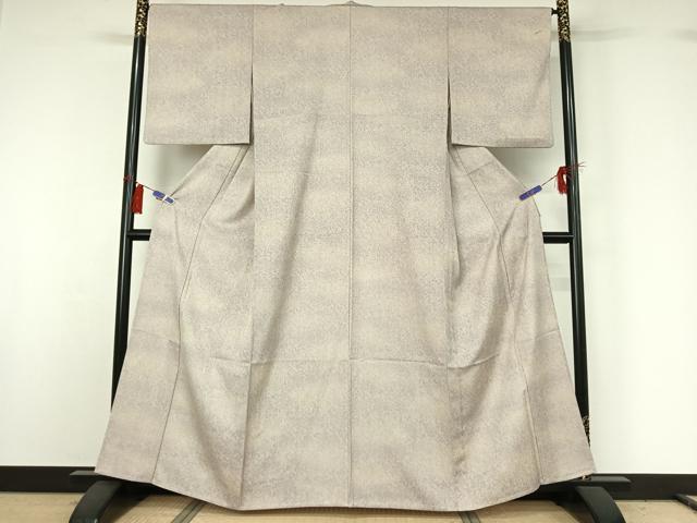 平和屋着物▽上質な小紋　単衣　花唐草文　暈し染め　正絹　逸品　AABG8724jh