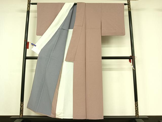 平和屋着物▽上質な色無地 単衣 薄柿色 正絹 逸品 AABG8725jh