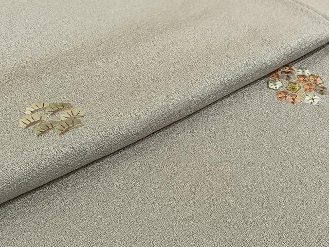 平和屋着物▽上質な小紋　単衣　総刺繍　松竹梅　正絹　逸品　AABG8726jh