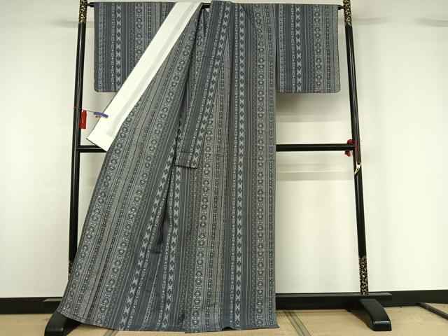 平和屋着物▽上質な紬 単衣 花間道 正絹 逸品 AABG8729jh