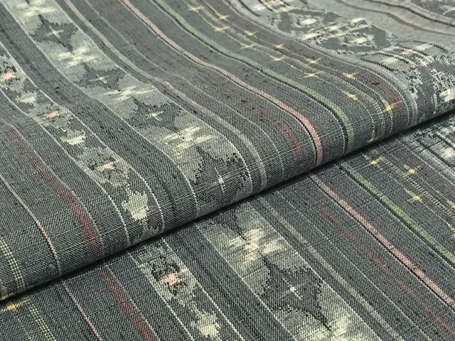 平和屋着物▽上質な紬 単衣 花間道 正絹 逸品 AABG8729jh