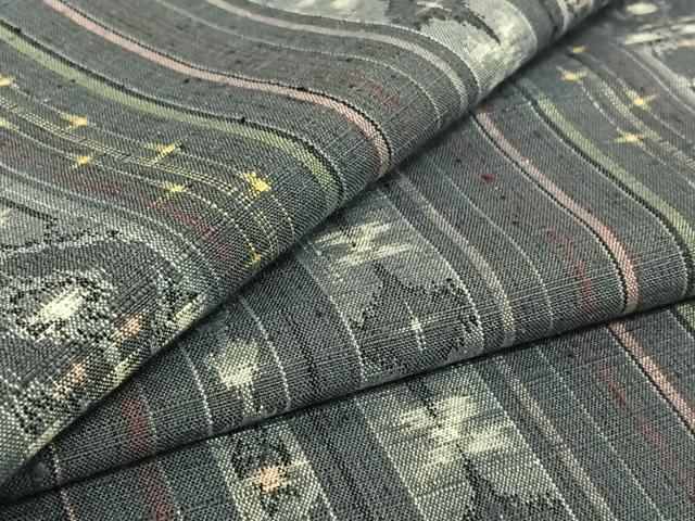 平和屋着物▽上質な紬 単衣 花間道 正絹 逸品 AABG8729jh