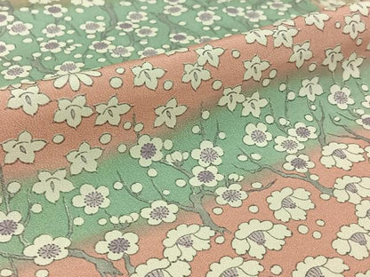 平和屋着物▽上質な小紋 単衣 手描き 花尽くし文 暈し染め 正絹 逸品 AABG8732jh