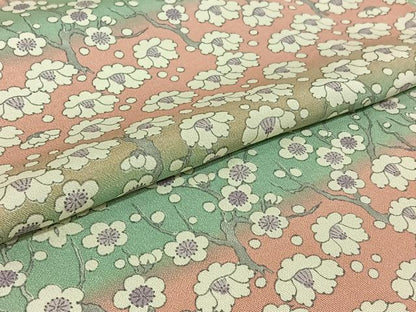 平和屋着物▽上質な小紋 単衣 手描き 花尽くし文 暈し染め 正絹 逸品 AABG8732jh