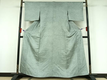 平和屋着物▽上質な小紋 単衣 舞花文 正絹 逸品 AABG8735jh