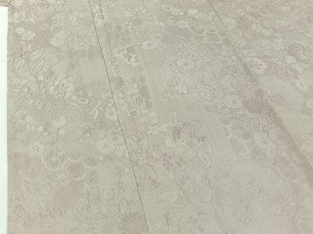 平和屋着物▽上質な色無地 単衣 吉祥花地紋 潤色 正絹 逸品 AABG8736jh