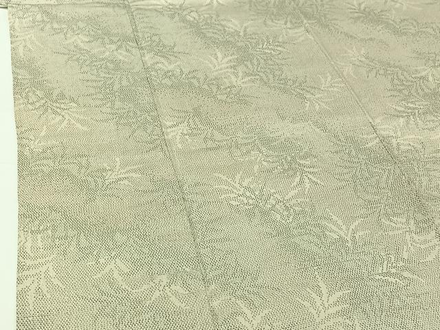 平和屋着物▽本塩沢 単衣 草葉文 正絹 逸品 AABG8737jh