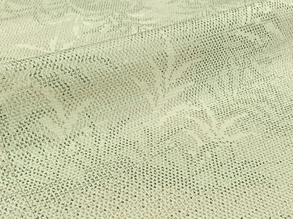 平和屋着物▽本塩沢 単衣 草葉文 正絹 逸品 AABG8737jh