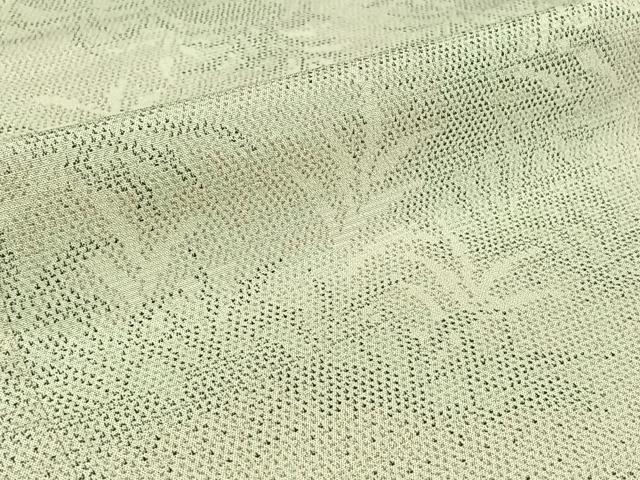 平和屋着物▽本塩沢 単衣 草葉文 正絹 逸品 AABG8737jh
