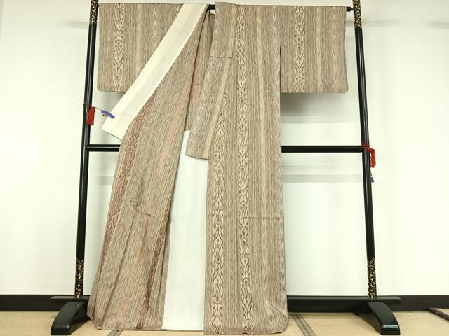 平和屋着物▽上質な紬 単衣 花間道 正絹 逸品 AABG8738jh