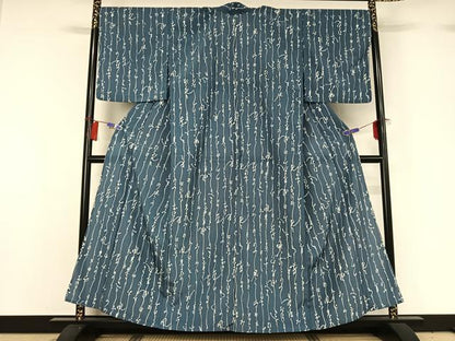 平和屋着物▽小紋 単衣 文字文 洗える着物 AABG8742jh