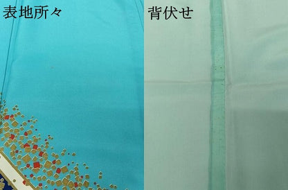 平和屋着物▽訪問着 単衣 箔散らし文様 金彩 洗える着物 AABG8745jh